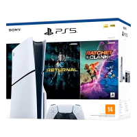 Imagem da oferta (Cartão Mercado Pago) Console PlayStation 5 Midia Fisica Slim Branco 1TB Returnal e Ratchet e Clank Controle Sem Fio Du