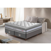 Imagem da oferta Conjunto Cama Box Queen de Molas Ensacadas D33 com Pillow TOP Cama inBox Select 158x198x71 Cinza