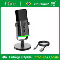 Imagem da oferta Fifine microfone dinâmico usb/xlr com controle rgb/jack de fone de ouvido/mudo microfone para gravação de jogos de p