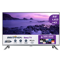 Imagem da oferta Smart TV Britânia 32 Polegadas HD LED Dolby Áudio Roku TV 3 HDMI 2 USB BTV32G7PR2CSGBLH