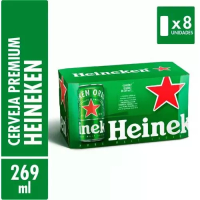 Imagem da oferta Cerveja Lager Puro Malte Heineken 269ml Com 8 Unidades