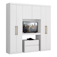 Imagem da oferta Guarda Roupa Casal 6 Portas 2 Gavetas Porto Branco Móveis Carraro