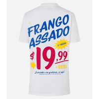 Imagem da oferta Camiseta Alongada em Algodão com Estampa Cartaz Frango Assado