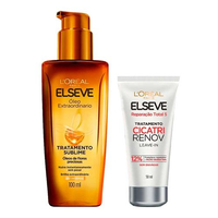 Imagem da oferta Kit Elseve L'Oréal Paris Óleo de Tratamento Extraordinário Reconstrutor 100ml + Leave In Tratamento Cicatri Renov 50m