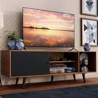 Imagem da oferta Rack Madesa Dubai para TV até 65 Polegadas com Pés - Rustic/Preto/Rustic