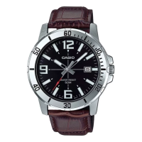 Imagem da oferta Relógio Casio Masculino Collection Couro Mtp-vd01l-1bvudf Correia Marrom Bisel