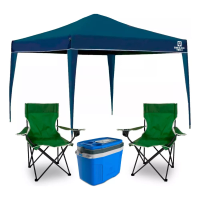 Imagem da oferta Kit Praia Tenda Gazebo 3x3 Com Cadeiras e Cooler 20l