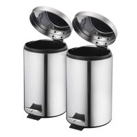 Imagem da oferta Kit com 2 Unidades Lixeira 3 Litros Inox Just Home Collection