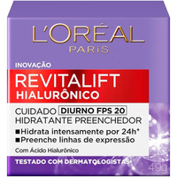 Imagem da oferta L'Oréal Paris Creme Facial Anti-Idade com Ácido Hialurônico Revitalift Diurno FPS 20 49g