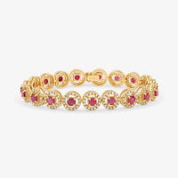 Imagem da oferta Pulseira com Rubi e Diamantes em Ouro Amarelo 18K - 17 cm