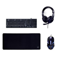 Imagem da oferta Kit Gamer Dazz Novacore 4 em 1 Teclado com Iluminação Rainbow + Mouse 10.000DPI + Mousepad 70x30cm + Headset USB2.0 Pr