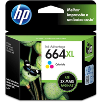 Imagem da oferta Cartucho de Tinta HP 664XL Colorido Original (F6V30AB) Para Impressora HP Deskjet 2136 Impressora HP Deskjet 2676 Impres