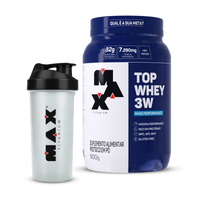 Imagem da oferta Kit Top Whey 3W+Performance e Coqueteleira Incolor Brinde - Max TitaniumTop whey 3W Baunilha