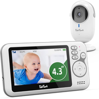 Imagem da oferta TakTark Babá Eletrônica Câmera 4.3" Monitor de Bebe Sem Wi-Fi 2 Way Audio Visão Nocturna Zoom Digital Economia de en