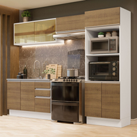 Imagem da oferta Armário de Cozinha Completa 100% MDF 270cm Branco/Rustic