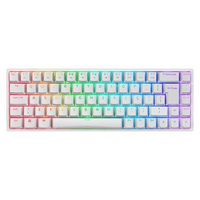 Imagem da oferta Teclado Sem Fio Mecânico Gamer Akko 3068B Plus RGB Switch Orange Bluetooth Layout 65% Anti-Ghosting ABNT2 Branco