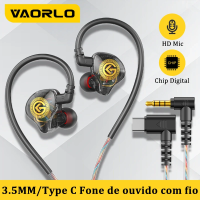 Imagem da oferta Fone Com Fio 3.5mm/Type-C Microfone VAORLO