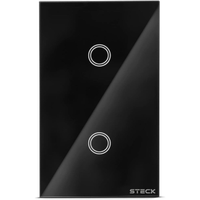 Imagem da oferta Steck Interruptor Inteligente 4X2" Touch Wi-Fi Steck Ambiente Conectado 2 Módulos Bivolt Preto