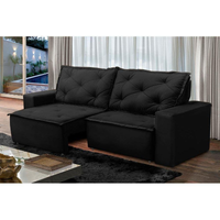 Imagem da oferta Sofá Retrátil e Reclinável 3 lugares com Molas 180m Ana Suede Preto Adonai Estofados - Preto