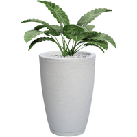 Imagem da oferta Vaso Polietileno Para Plantas Jardim Sala Luxo Cone Bojo 1 Com Prato (Branco)