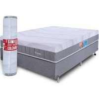 Imagem da oferta Cama Box Casal Colchao a Vácuo Infinity Premium Mola Ensacada e Pillow Top de Espuma Viscoelástico - BF Colchões