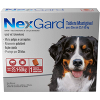 Imagem da oferta NexGard Antipulgas e Carrapatos para Cães de 251 a 50kg 1 tablete