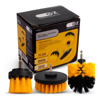 Imagem da oferta Kit 3 Escovas Limpeza Box Sofas Tapetes Estofados Banheiro Cor Amarelo e Preto CW100 OZ