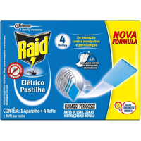 Imagem da oferta Raid Repelente Elétrico Pastilha Aparelho e Refil com 4 unidades