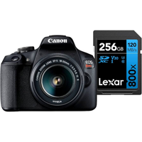 Imagem da oferta Câmera Digital Canon EOS Rebel T7+ S18-55 IS II BR kit com Cartão de Memória Lexar Blue 256GB