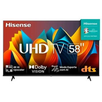 Imagem da oferta Hisense Smart TV UHD 4K 58 Polegadas 58A6K HDR10+ Dolby Vision Controle por Voz Compatível com Alexa - Smart TV