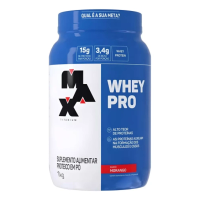 Imagem da oferta Whey Pro Concentrado Pote 1kg - Max Titanium Sabor Morango