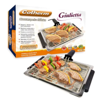 Imagem da oferta Churrasqueira Elétrica Portátil Grelha Removível Bandeja Coletora Cotherm Giulietta Grill 1250W 220V