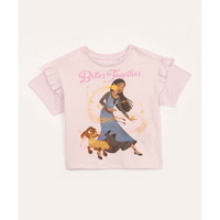 Imagem da oferta Camiseta de algodão infantil wish com babado lilás