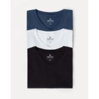 Imagem da oferta Kit Camisetas Hering Básicas Slim Gola V Masculina 3 Peças