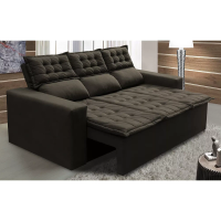 Imagem da oferta Sofá 3 Lugares Retrátil e Reclinável Cama inBox Slim 2,00m Velusoft Café