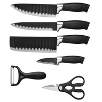 Imagem da oferta Kit Conjunto Jogo De Facas Antianderente Kit 6 Peças Chef Cozinha Aço Inoxidável Churrasco - Prime - Faca do Chef