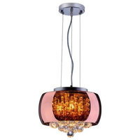 Imagem da oferta Lustre Para Sala de Jantar Pendente Plafon em Vidro e Cristal Attractive Cobre 28cm G9 Lustre Design Moderno Sala Quarto