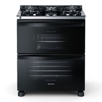 Imagem da oferta Fogão Brastemp 5 bocas Preto com duplo forno mesa de vidro e turbo chama - BFD5VCE - Compra Certa | Tudo o que casa com