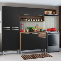 Imagem da oferta Cozinha Compacta Madesa Emilly Top com Armário e Balcão - Rustic/Preto - Preto