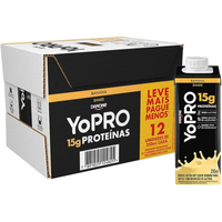 Imagem da oferta 12 Unidades Bebida Láctea YoPRO Banana Sem Lactose - Zero Açúcar 250ml