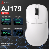 Imagem da oferta Mouse Gamer Sem Fio Ajazz AJ179P Sensor PAW395 com Dock de Carregamento