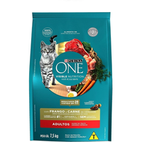 Imagem da oferta Ração Seca Para Gatos Adultos Nestlé Purina One Todas As Raças Frango E Carne - 7,5Kg