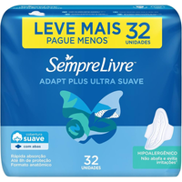 Imagem da oferta 2 Pacotes Sempre Livre Absorvente Externo Adapt Plus Com Abas - 32 Unidades