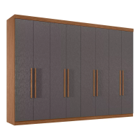 Imagem da oferta Guarda Roupa Casal Grande Master New 8 Portas 4 Gavetas Cor Jatoba/Grafite