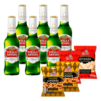 Imagem da oferta KIT JOGO 5 - Amendoim + ovinho + 6 Cervejas Stella Artois 330ml