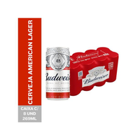 Imagem da oferta Cerveja Budweiser American Lager 8 Unidades Lata 269ml