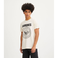 Imagem da oferta Camiseta Regular em Meia Malha com Estampa Logo Ramones - Tam PP