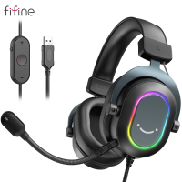 Imagem da oferta Headset Gamer Fifine Ampligame H6W RGB