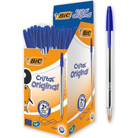 Imagem da oferta Caneta Bic Azul Cristal Dura Mais Ponta Esferográfica Média de 1.0mm Escrita Macia e Cor Intensa