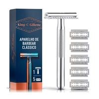 Imagem da oferta Kit King C.Gillette 1 Aparelho Clássico + 5 Laminas Para Barbear